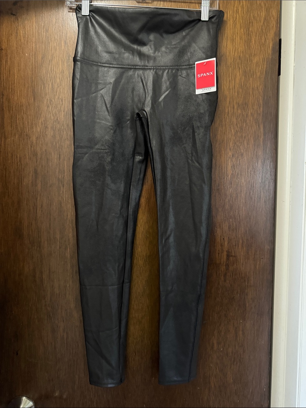 SPANX Faux Leather High-Waist Jeggings - Black